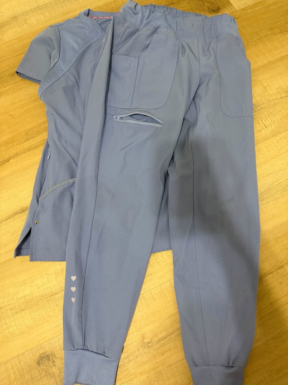 HeartSoul Women's Light Blue Jogger Scrub Pants